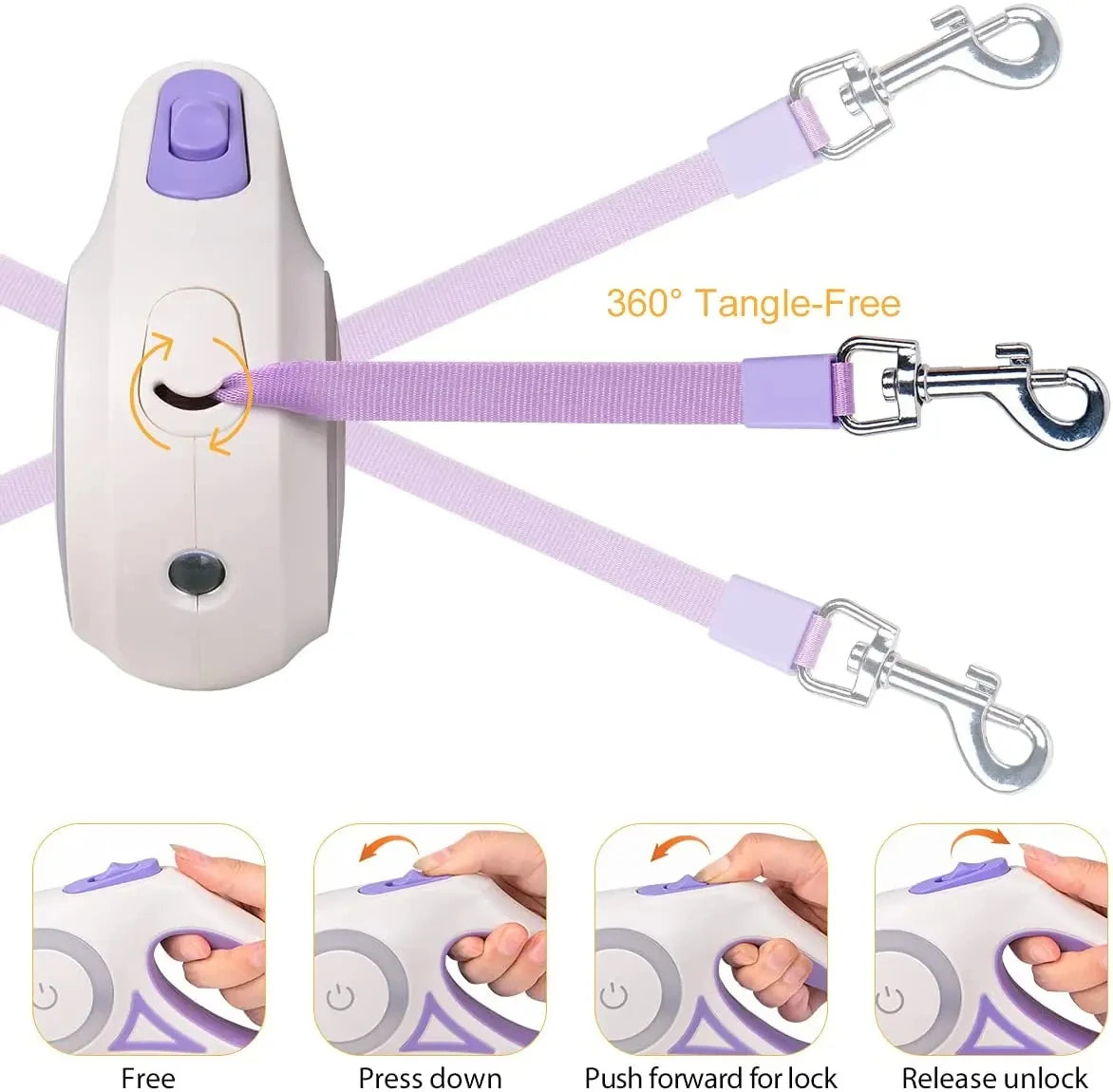 Automatic Retractable Luminous Dog Leash